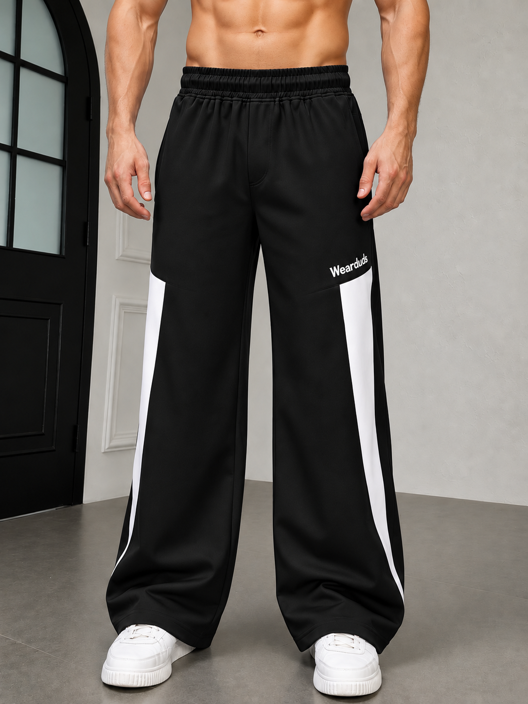 PULSE RELAXED-FIT JOGGERS BLACK WHITE