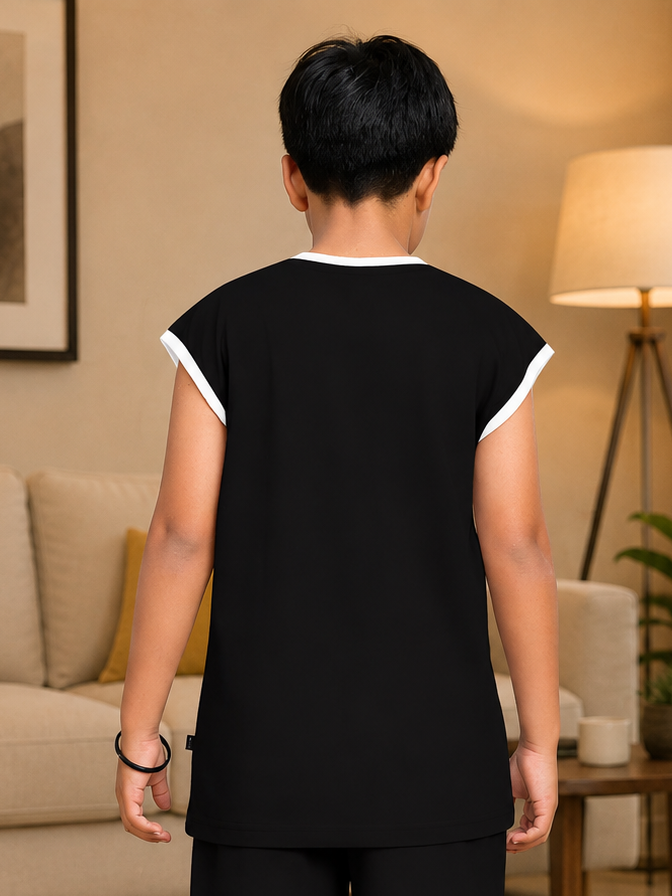 HALLOWEEN GRAPHIC PRINT T-SHIRT FOR BOYS GIRLS BLACK