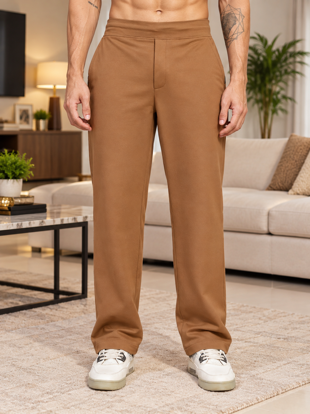 SMART CHILL RELAXED PANTS BROWN