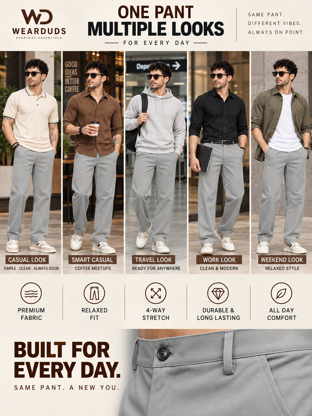 MODERN STREAMLINED PANTS GREY