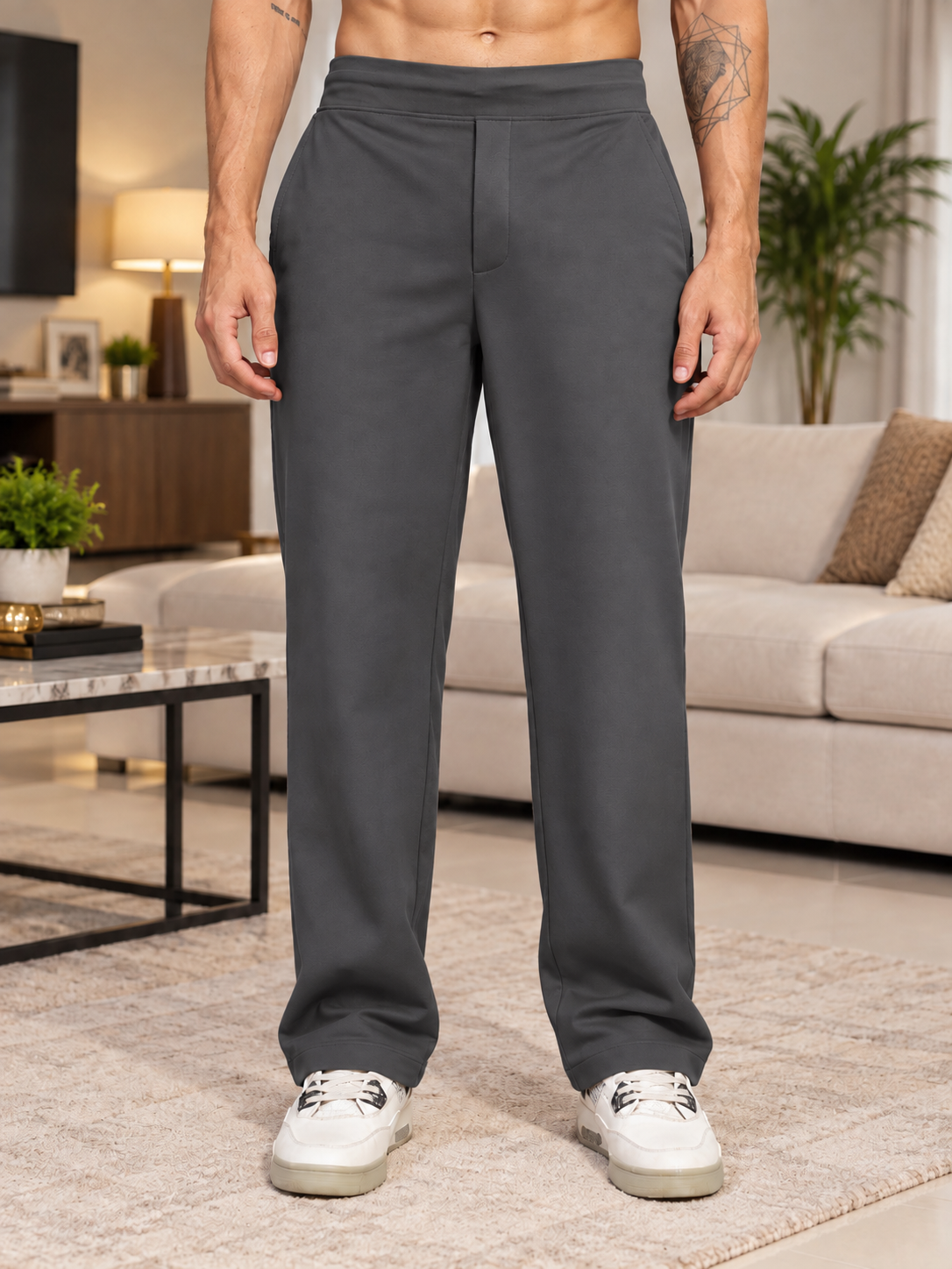 WAISTBOARD SMART CASUAL PANTS GREY