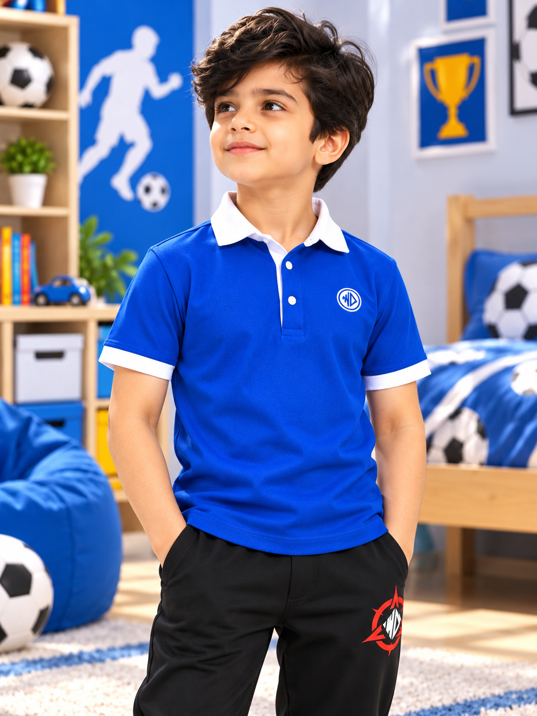 EDGE POLO REGULAR T-SHIRT FOR BOYS GIRLS BLUE