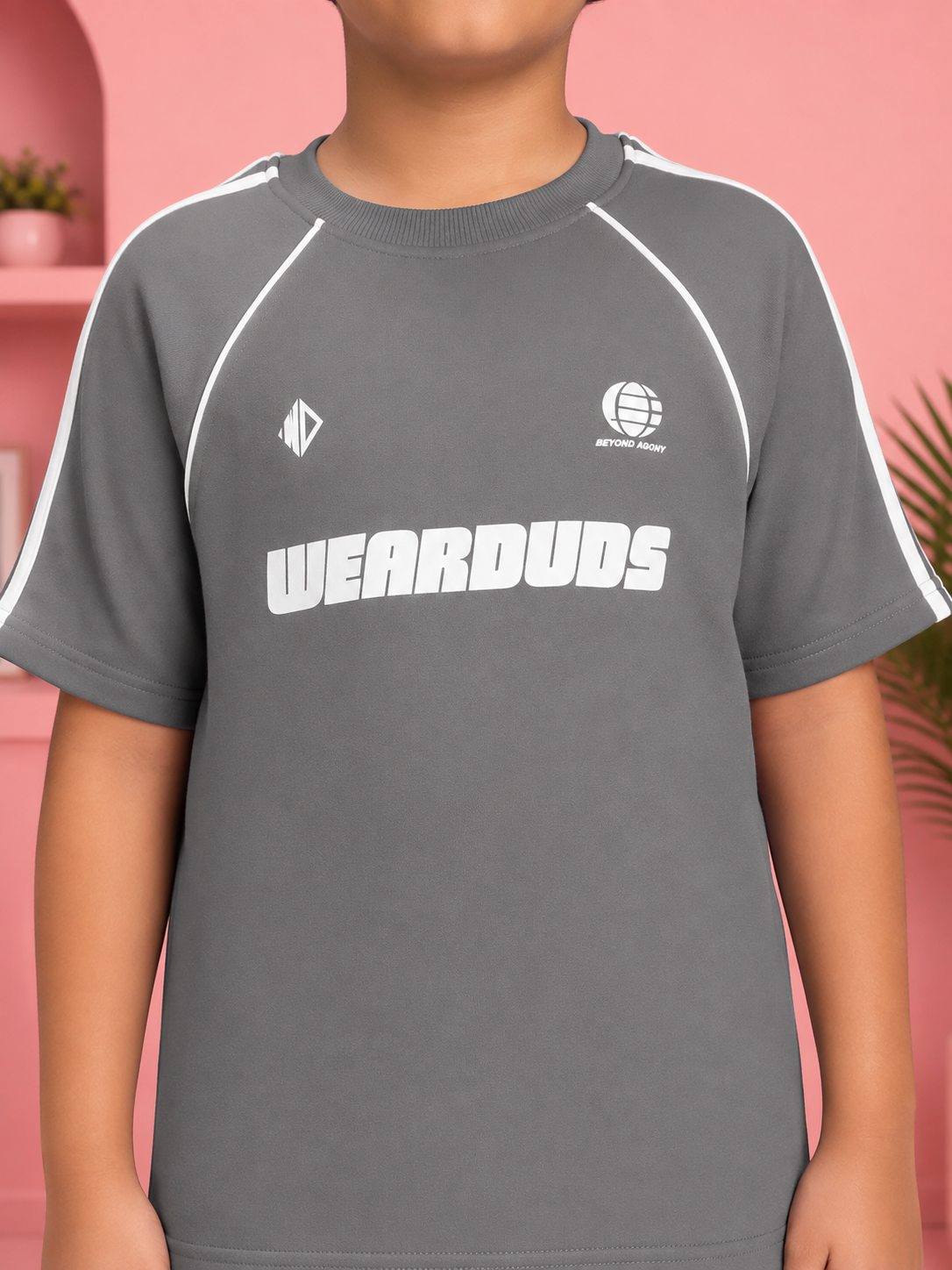 KIDS ROSTER T-SHIRT BOYS GIRLS GREY WHITE