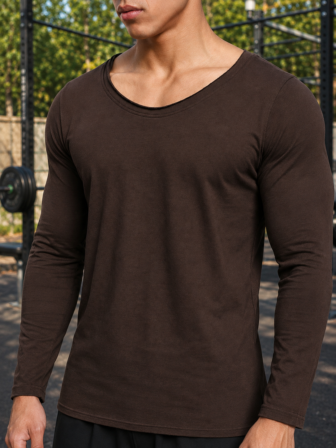 JOEL SLIM FIT SWEATSHIRT IN BROWN