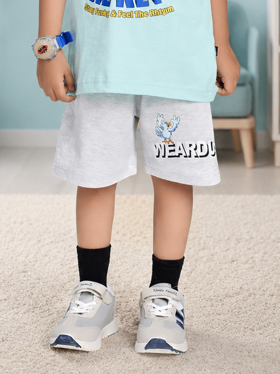 BIRD ON THE KEYS COOL SHORTS FOR BOYS GIRLS LIGHT GRAY