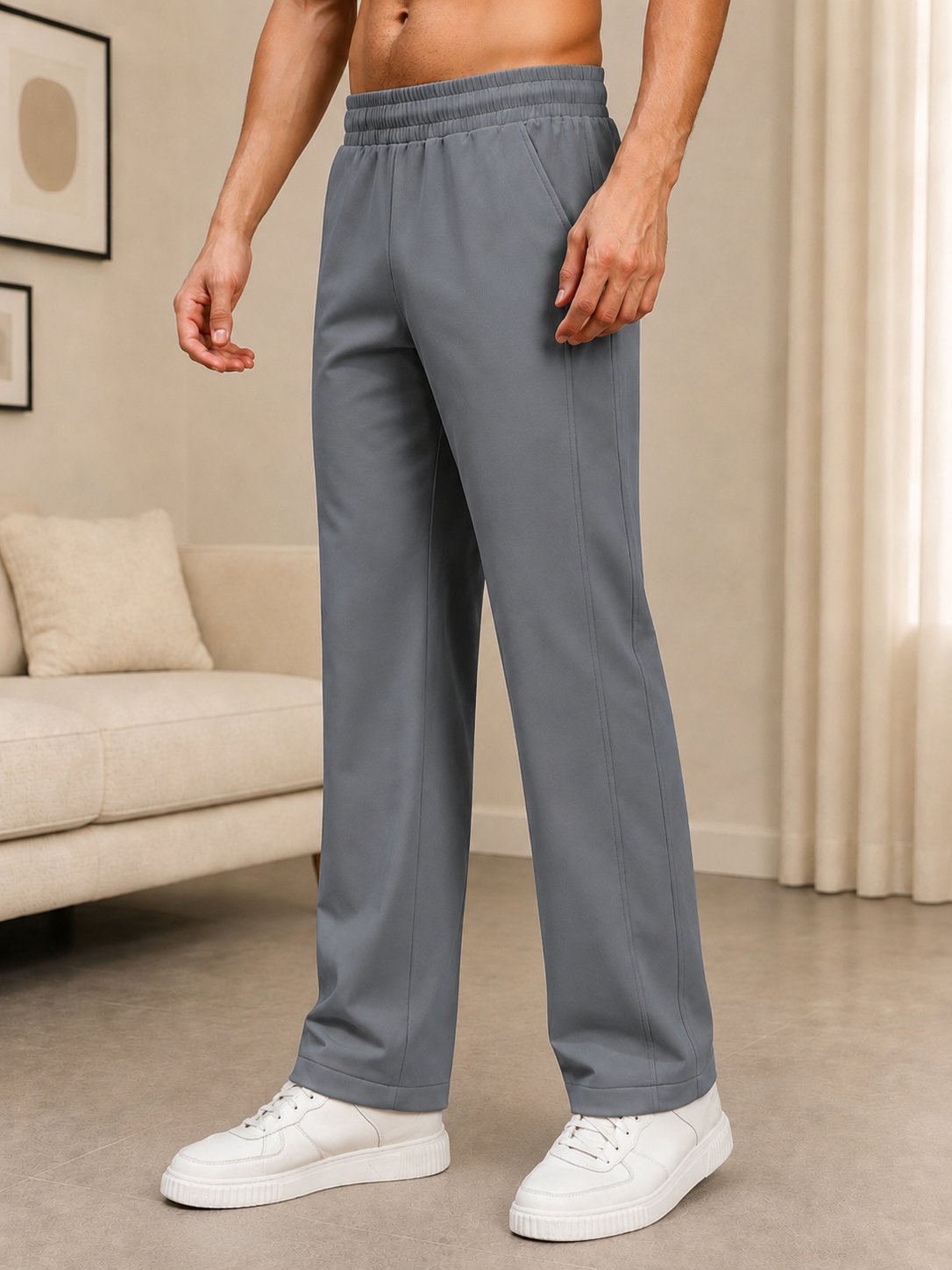 ATHLETIC DRESS TRACK TROUSERS GREY
