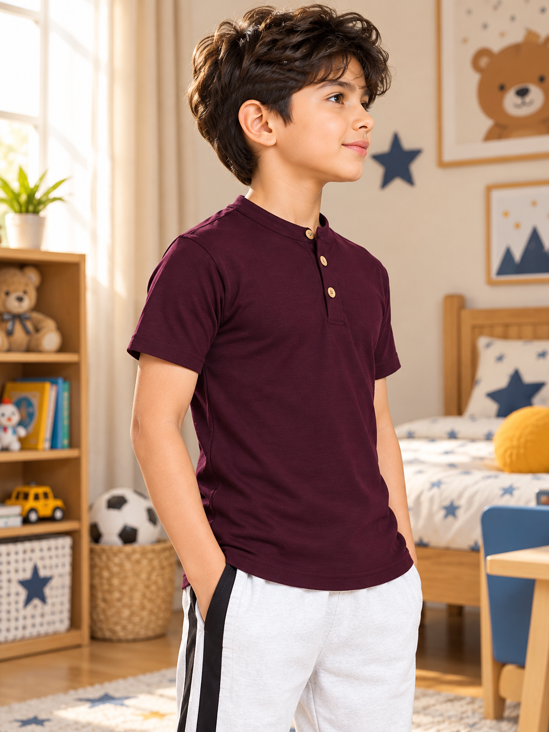 ALBET REGULAR T-SHIRT FOR BOYS GIRLS MAROON