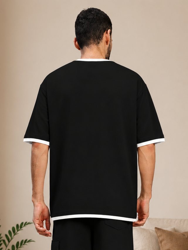 STAR PRINT FIT T-SHIRT BLACK