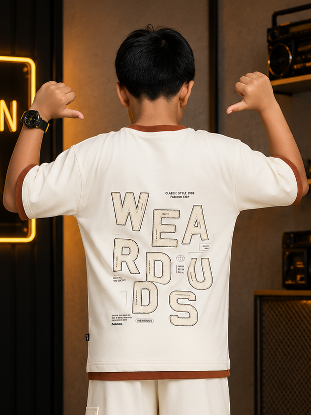 DOWNTOWN T-SHIRT FOR BOYS & GIRLS OFF-WHITE