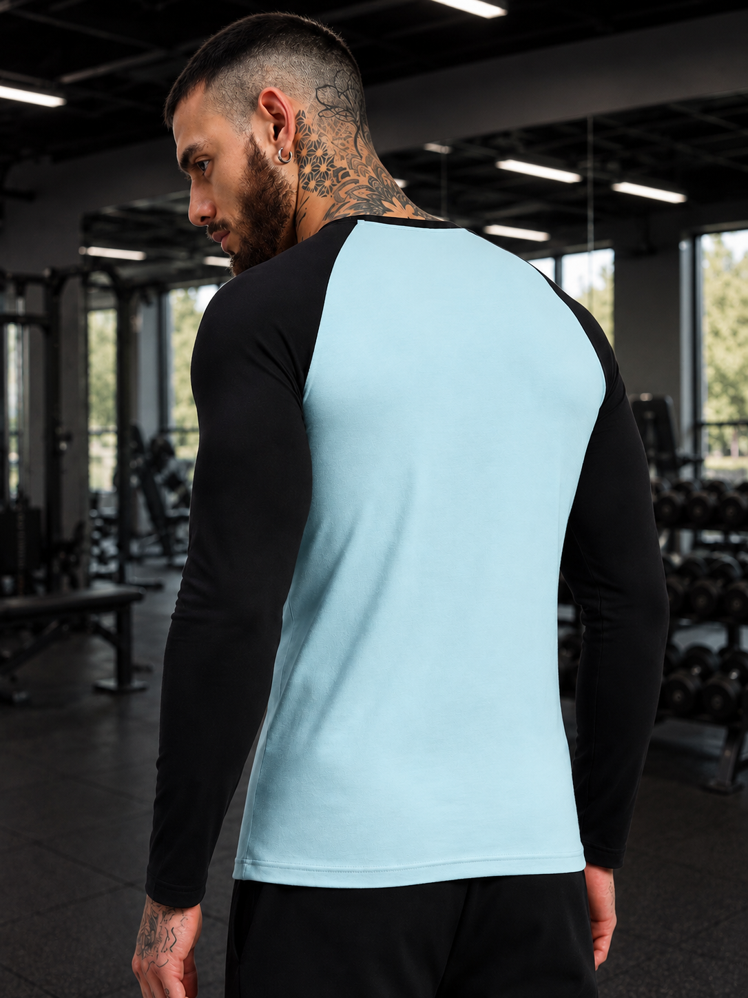 FITFLOW SLIM FIT SWEATSHIRT SKY BLUE BLACK