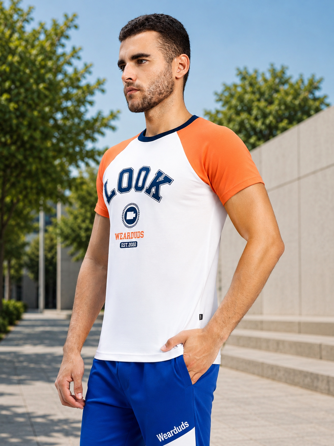 VINTAGE LOOK GRAPHIC CASUAL T-SHIRT WHITE