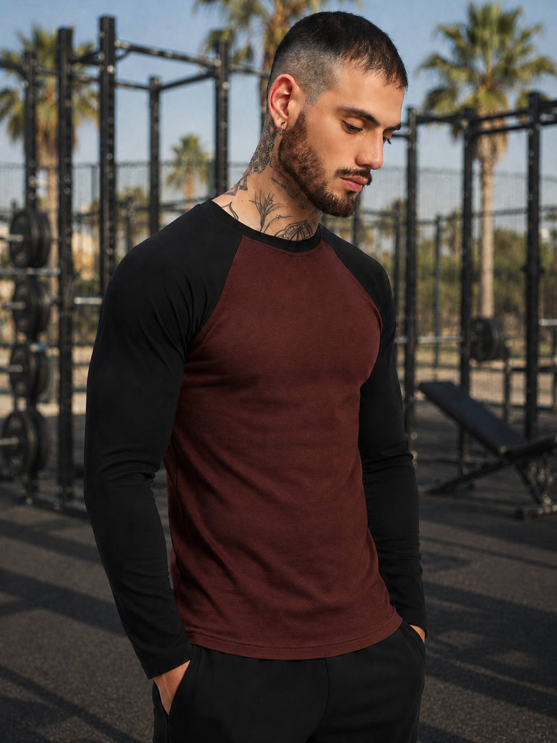 FITFLOW SLIM FIT SWEATSHIRT BROWN BLACK