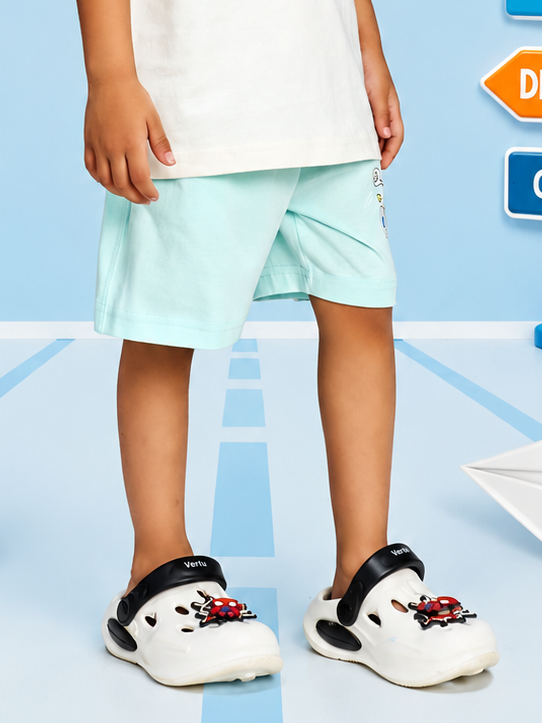 CARTOON BEAR SHORTS FOR BOYS GIRLS MINT GREEN