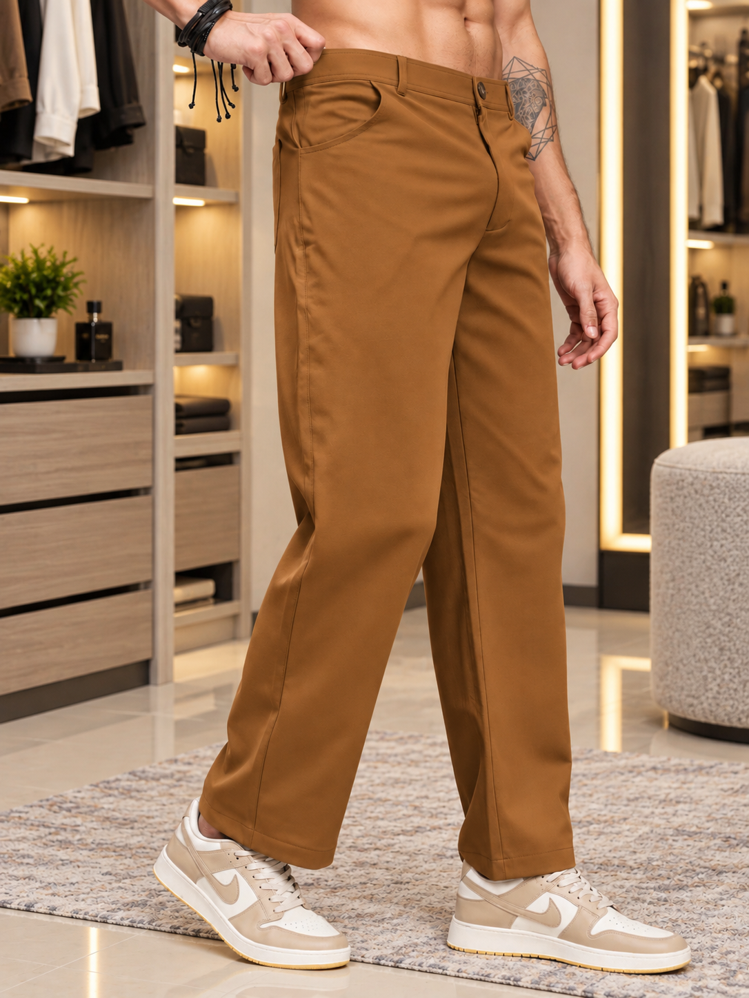 MODERN STREAMLINED PANTS BROWN