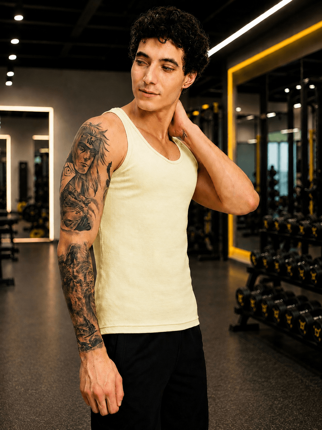WEARDUDS Shop EASY WEAR VEST GYM T-SHIRT YELLOW for a bright sporty style perfect for gym sessions, casual outings, outdoor activities, and everyday wear.