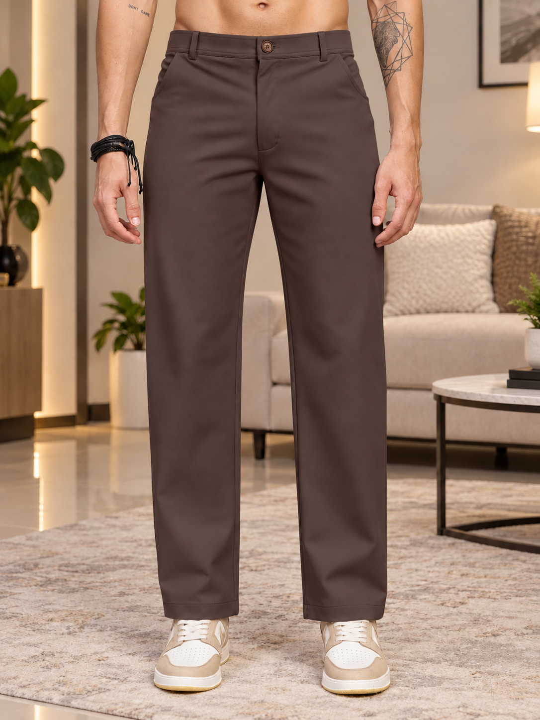 MODERN STREAMLINED PANTS DARK DARK BROWN