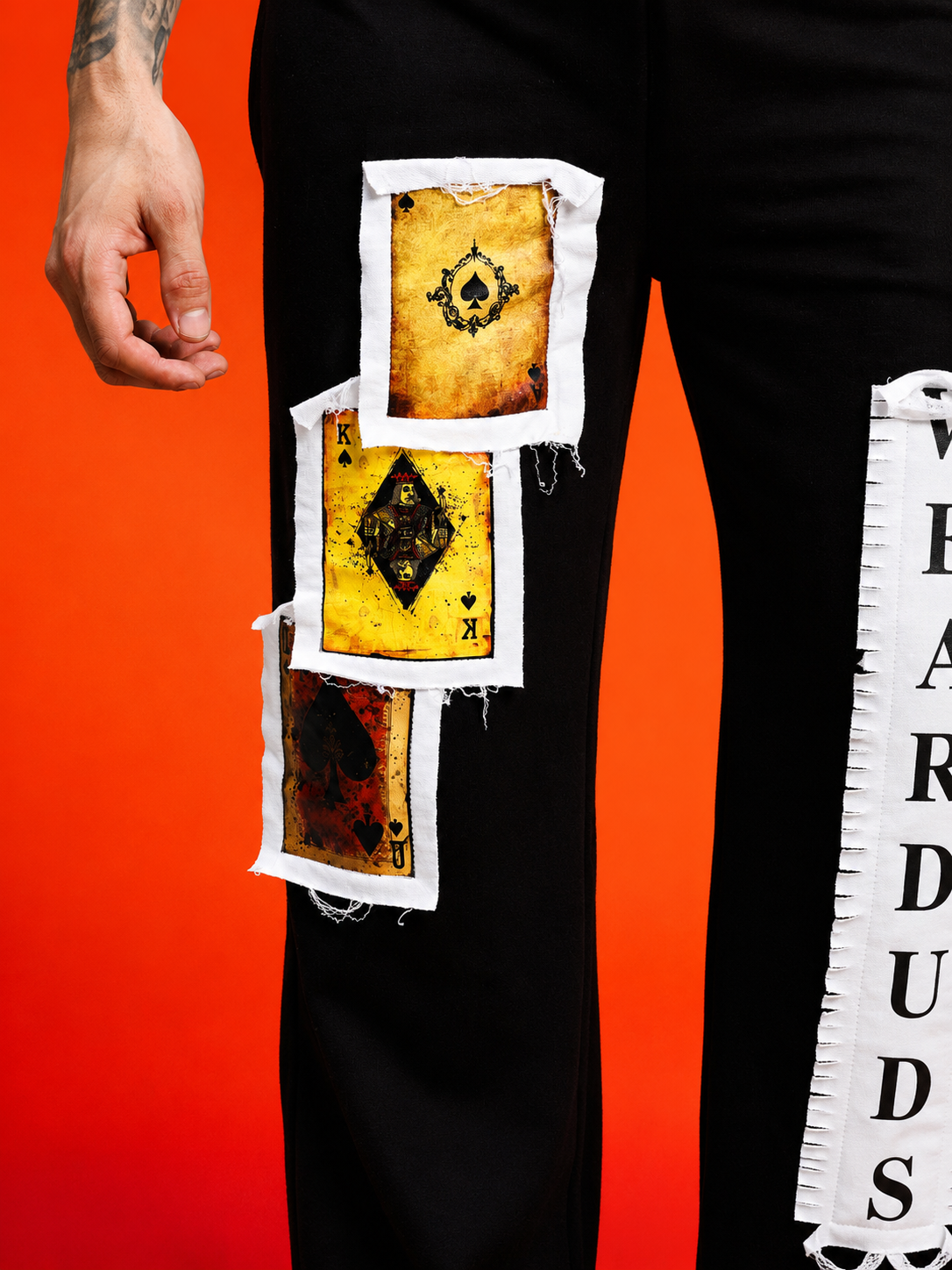 WILDCARD RAW-CANVAS GRAPHIC JOGGERS BLACK