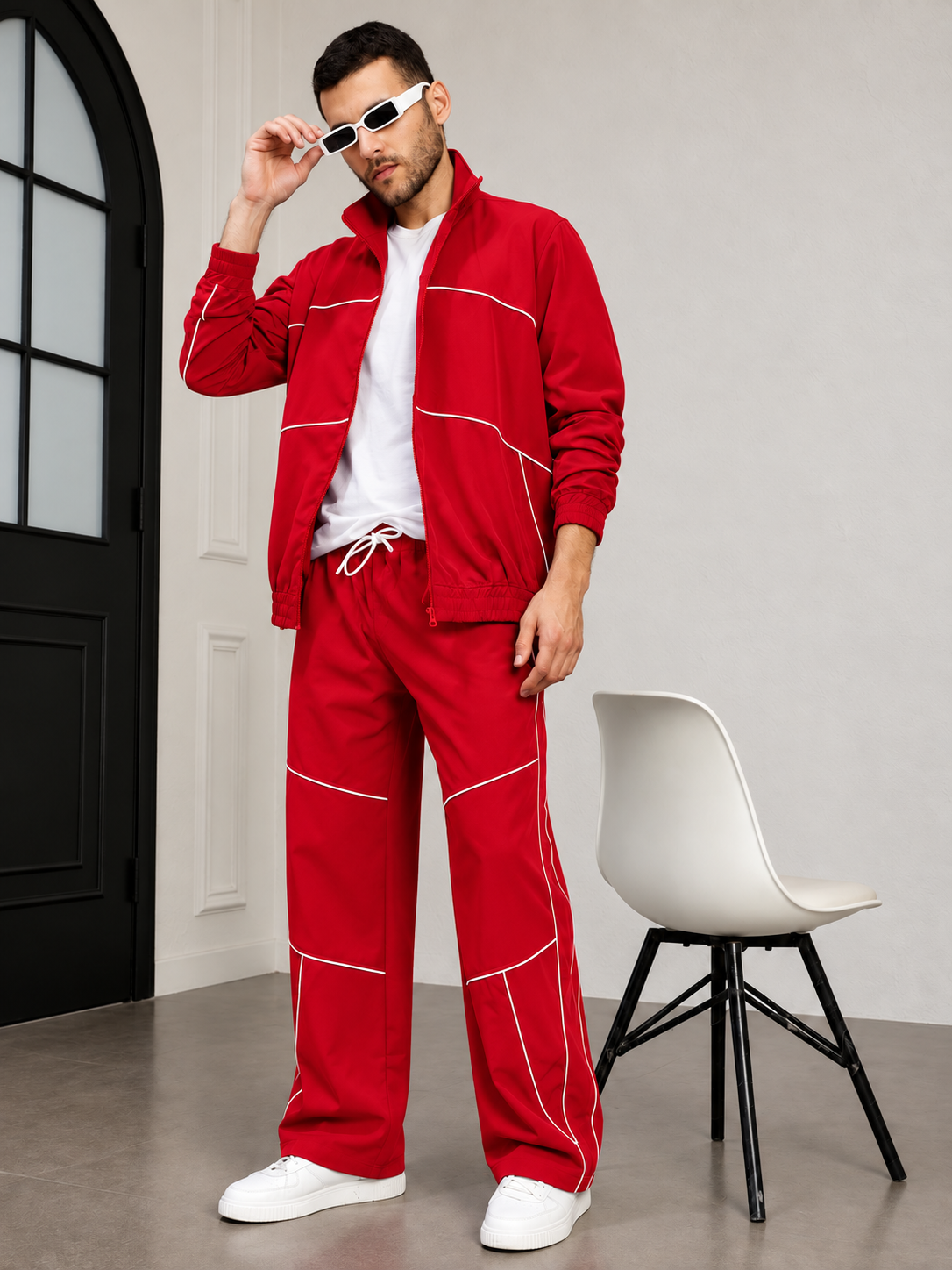 RAIDER POLYESTER FULL ZIPPER JACKET RED