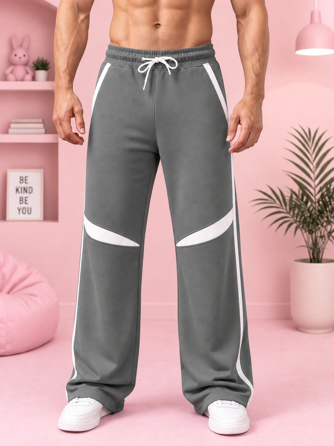 ROSTER FIT CO-ORD SET GREY WHITE