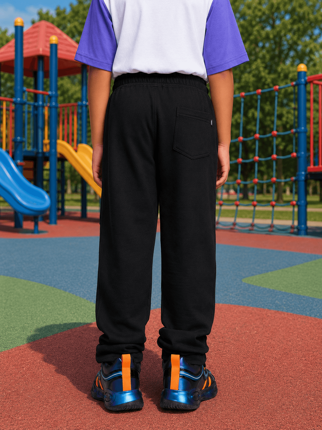 AWESOME FLAP POCKET BAGGY JOGGER FOR BOYS GIRLS BLACK