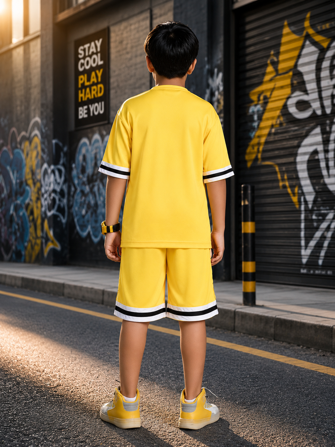 THE STREET CO-ORD SET FOR BOYS GIRLS YELLOW