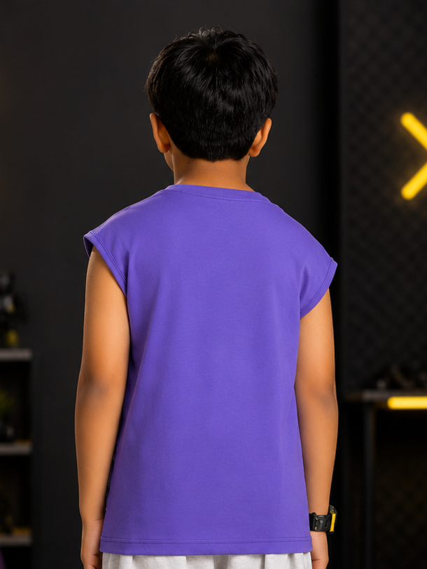 LEVELUP GAMER T-SHIRT FOR BOYS GIRLS PURPLE