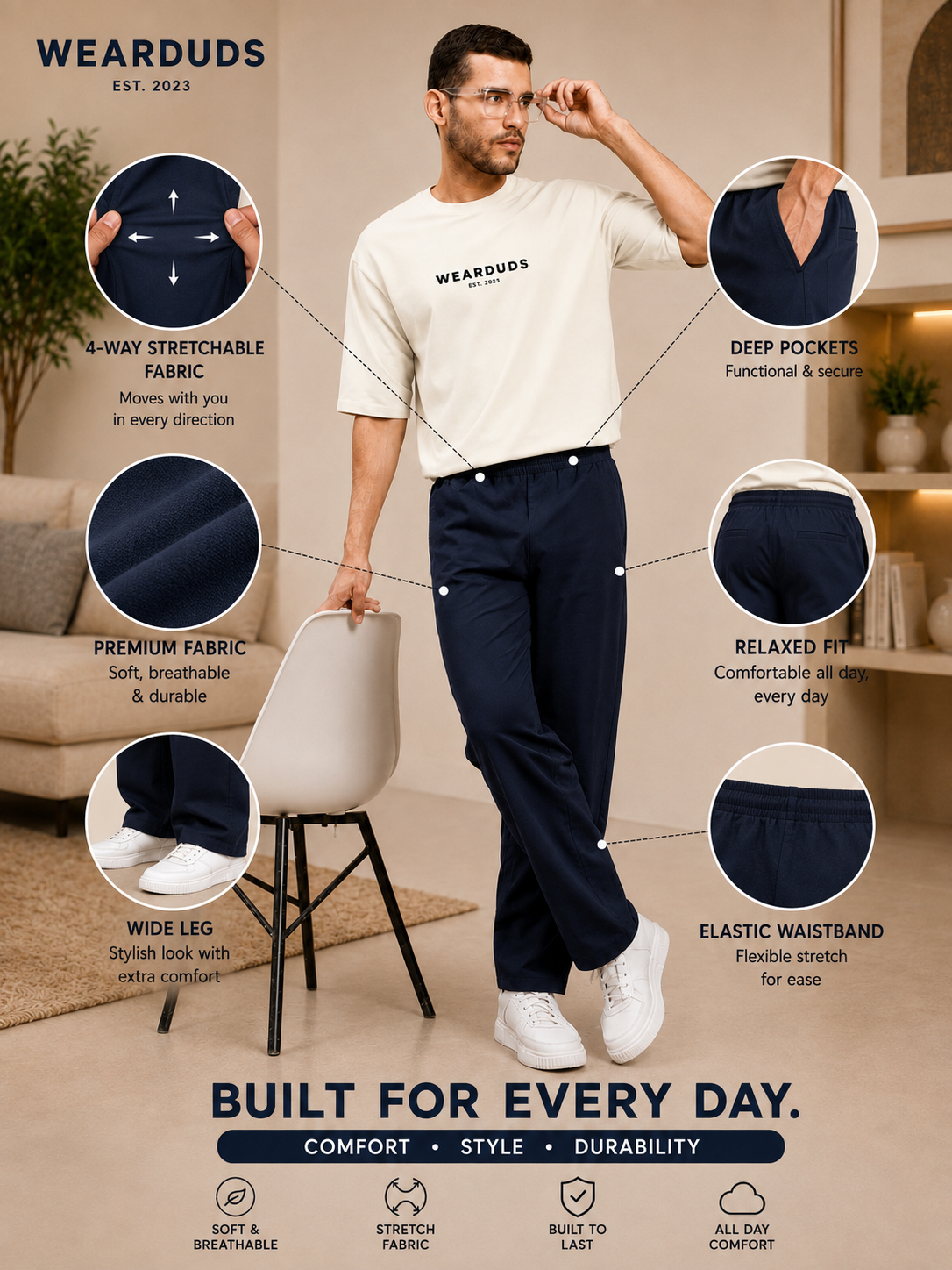 ATHLETIC DRESS TRACK TROUSERS DARK GARY