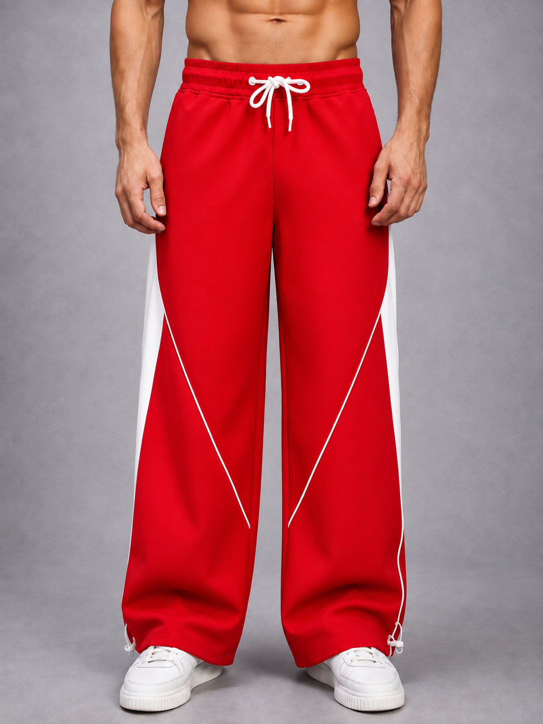 PULSE RELAXED-FIT JOGGERS RED WHITE