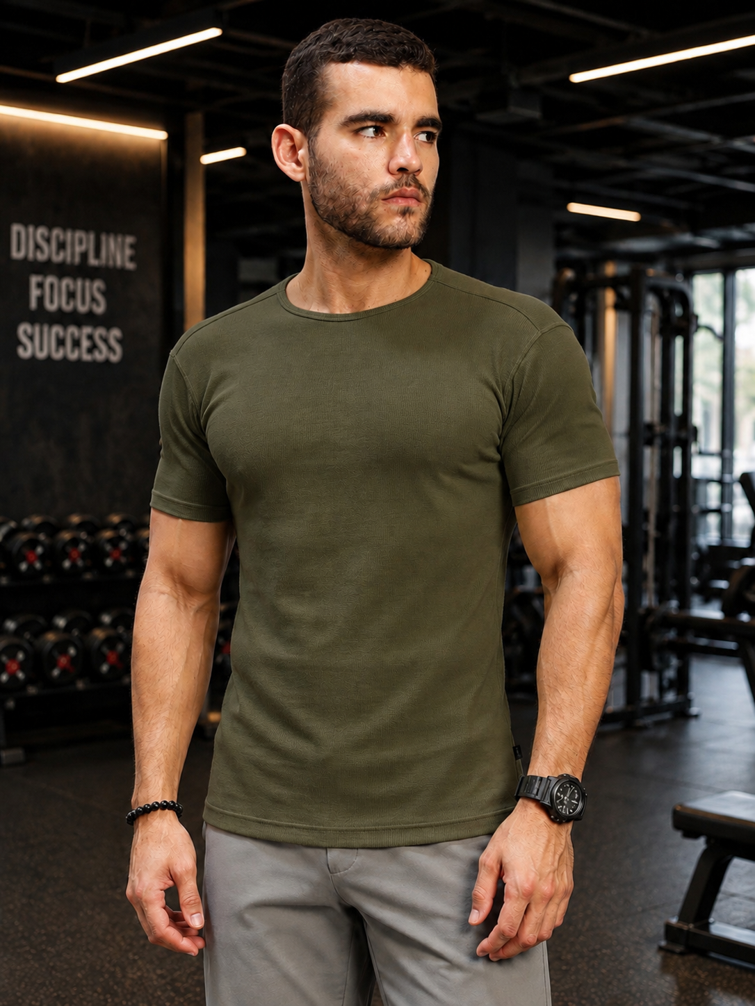 FROSTED FIT AGATE T-SHIRT OLIVE GREEN