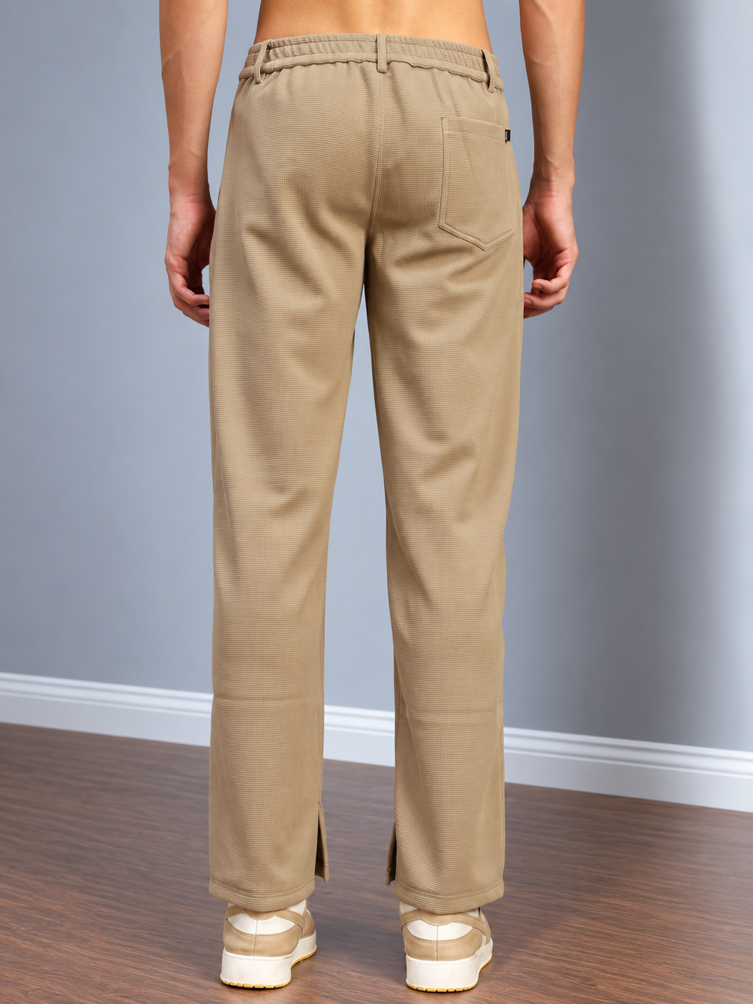 WAFFLE KNIT RELAXED FIT PANTS BEIGE