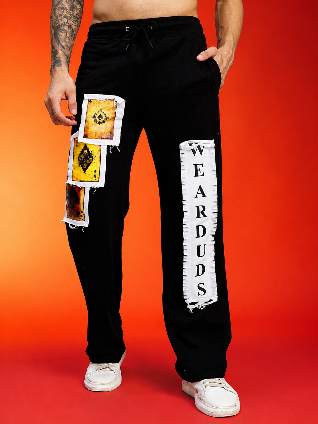 WILDCARD RAW-CANVAS GRAPHIC JOGGERS BLACK