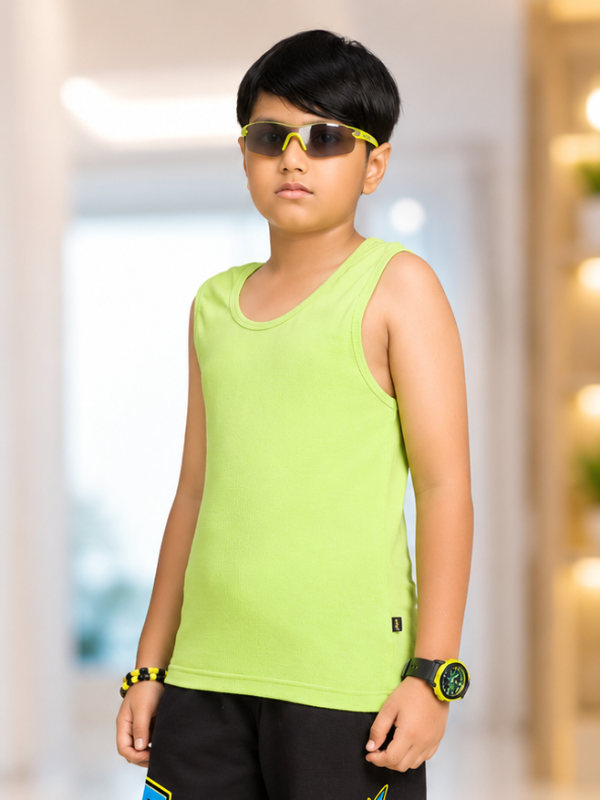 EASY WEAR VEST T-SHIRT FOR BOYS GIRLS NEON GREEN