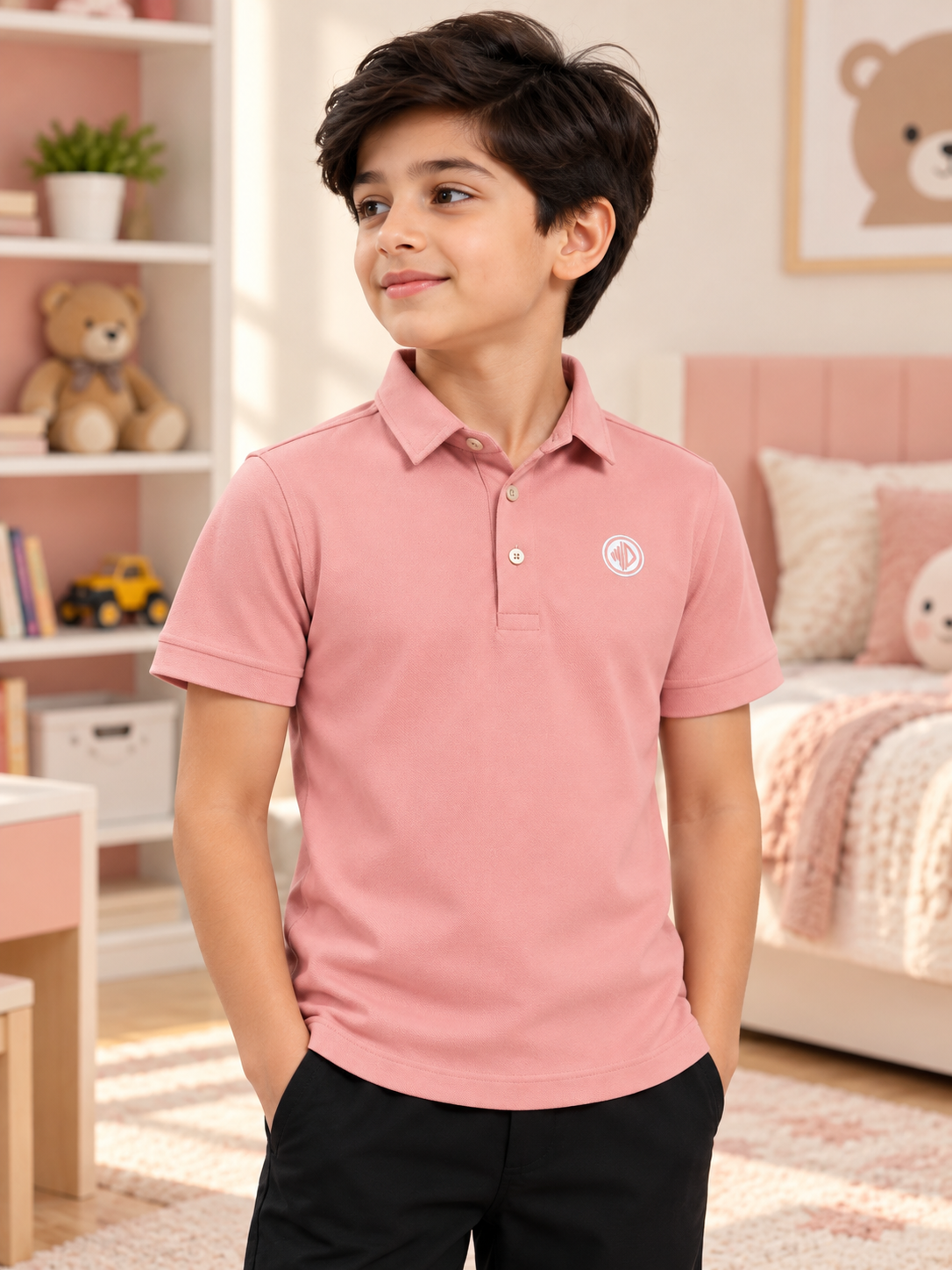 ROSEWOOD POLO REGULAR T-SHIRT FOR BOYS GIRLS PINK