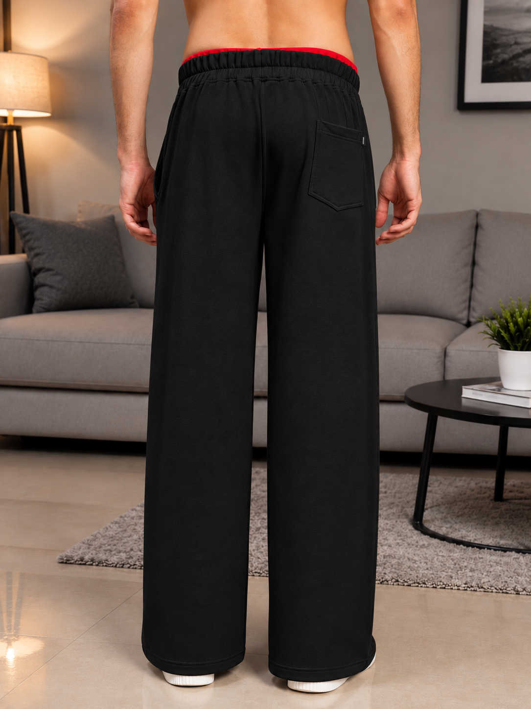 SNOW STREETWEAR BAGGY JOGGERS BLACK