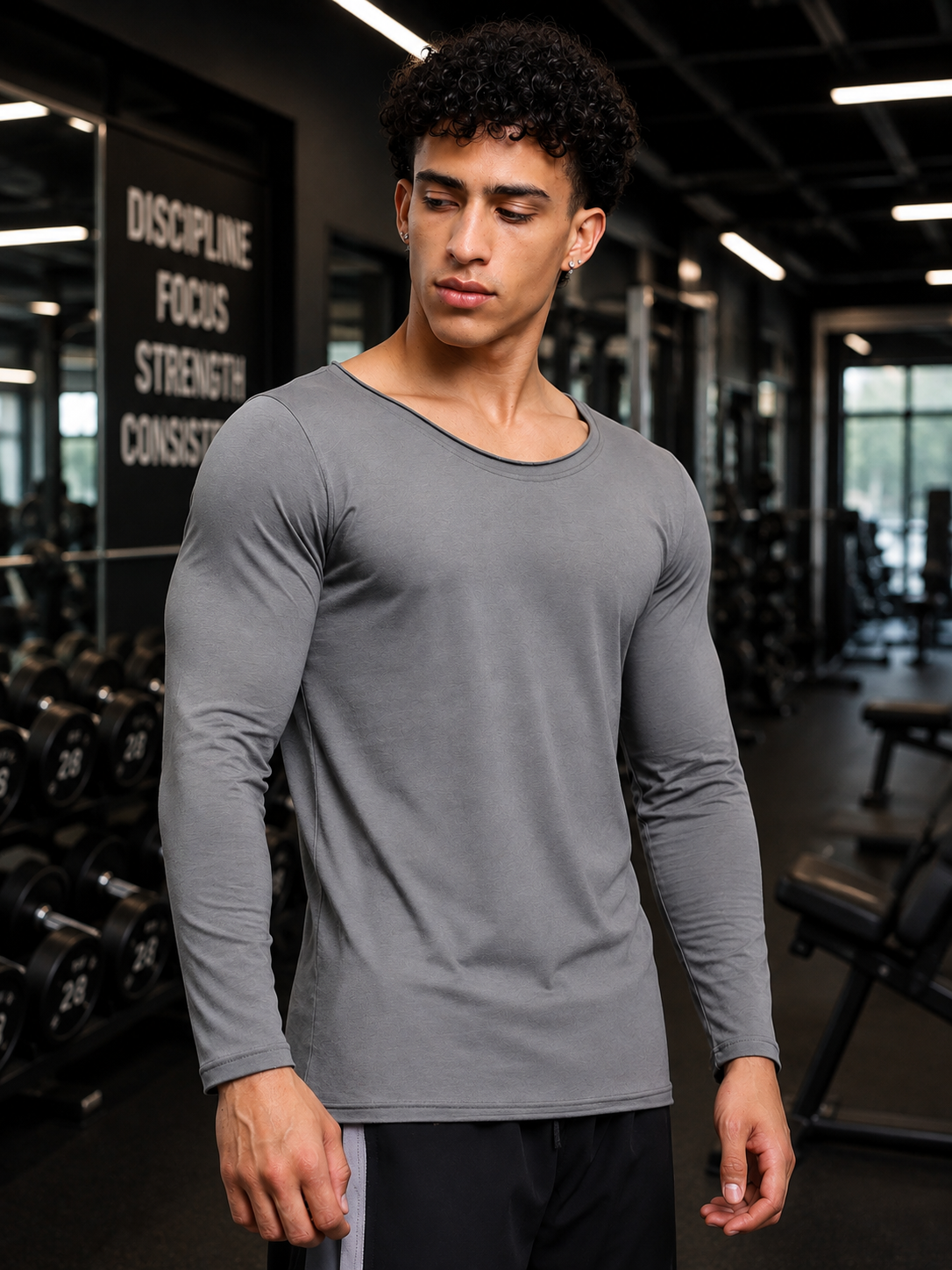 JOEL SLIM FIT COTTON SWEATSHIRT GREY
