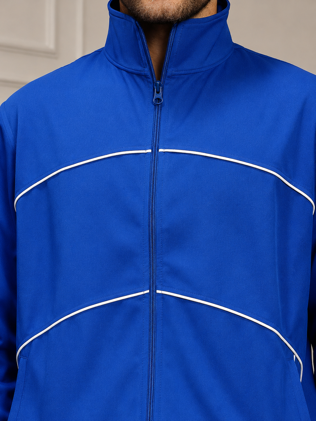 RAIDER POLYESTER FULL ZIPPER JACKET BLUE