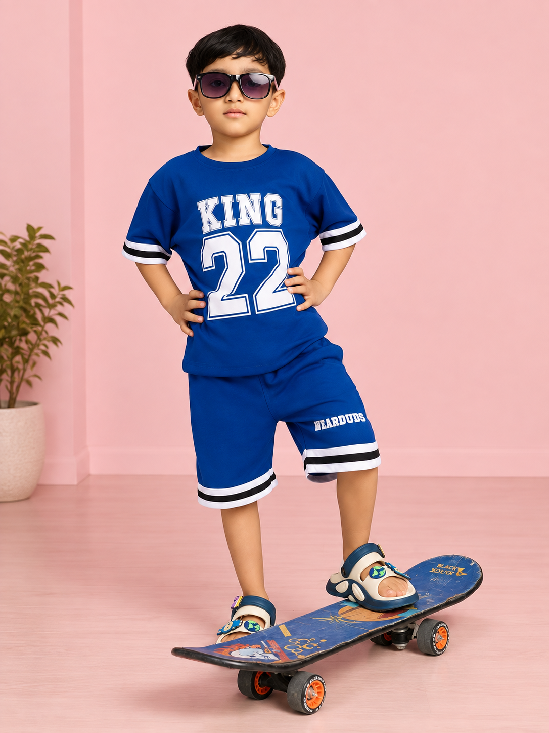 KING 22 VARSITY T-SHIRT FOR BOYS GIRLS BLUE
