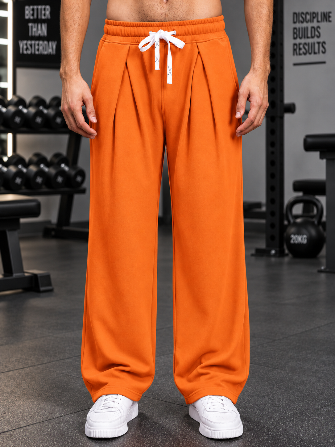 DRAPE TAILORED FIT JOGGERS ORANGE