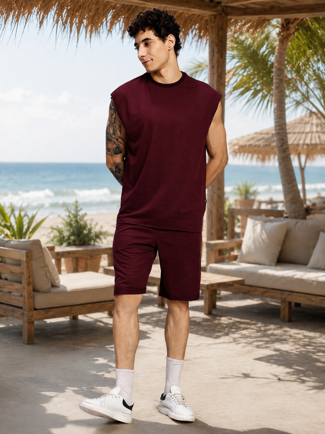 DRIVE MONOCHROME CO-ORD SET MAROON