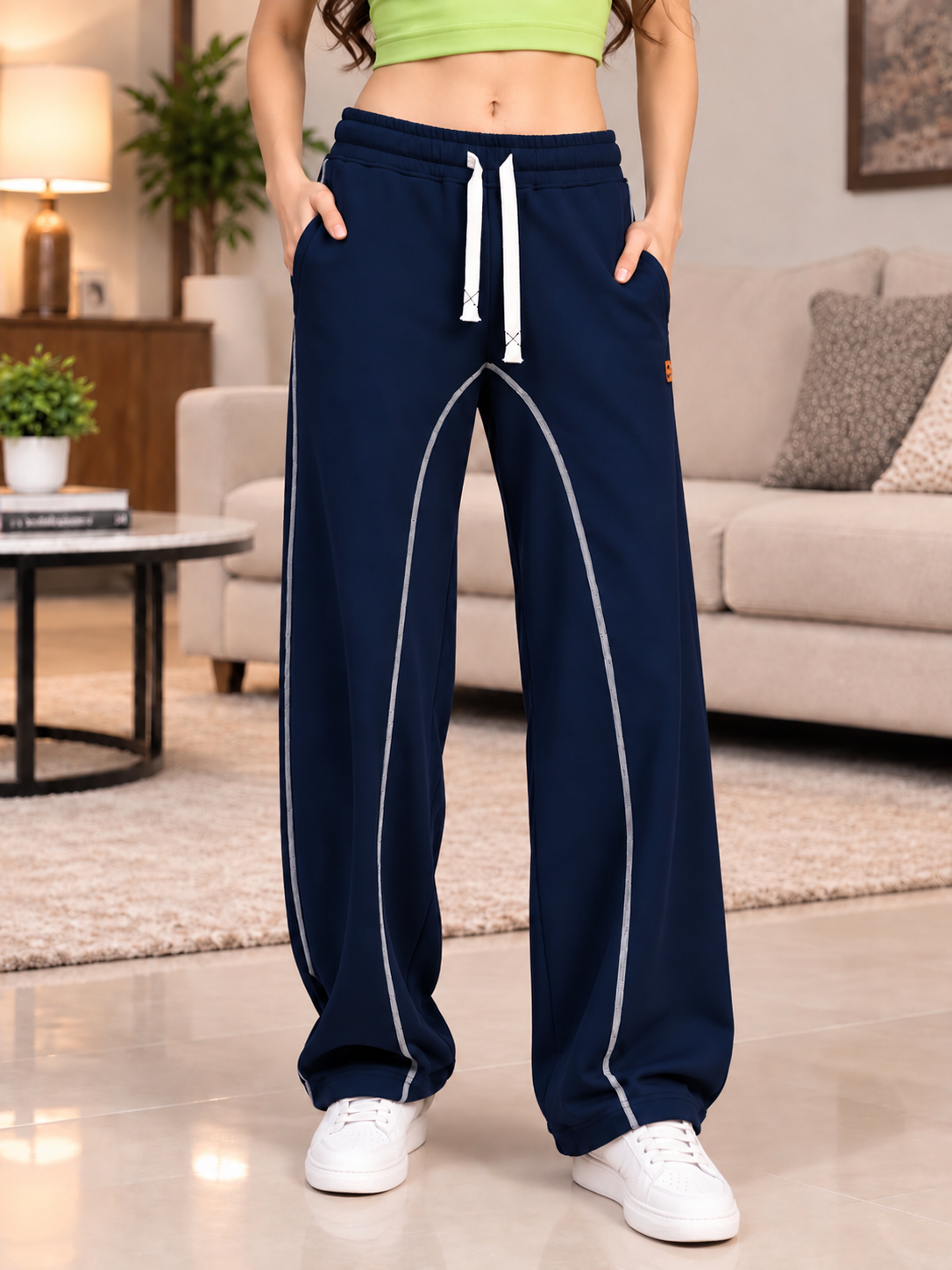 WOMEN BEAT MODE FIT JOGGERS NAVY BLUE