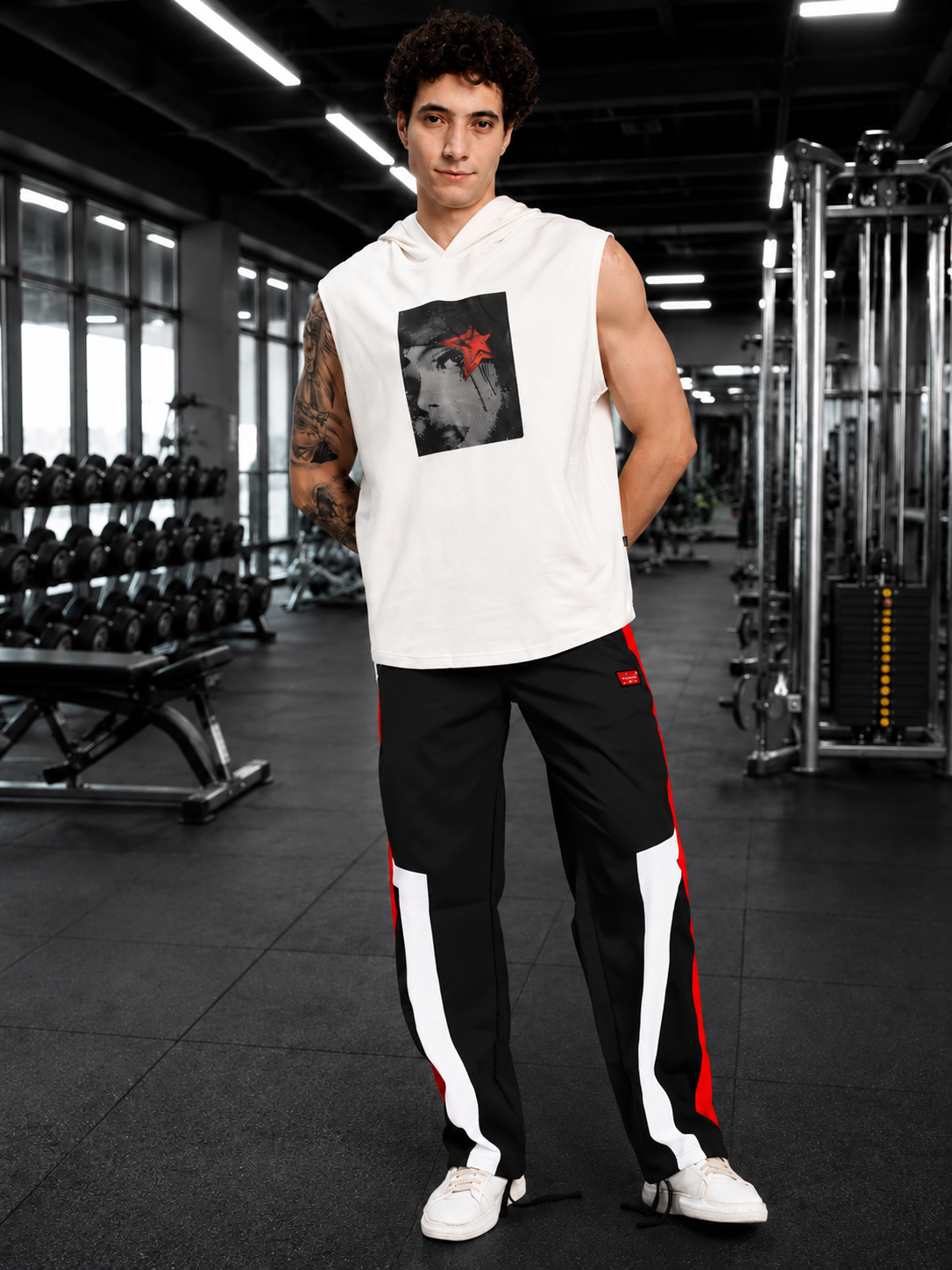 RETRO RUNNER RELAXED-FIT JOGGERS BLACK MULTI