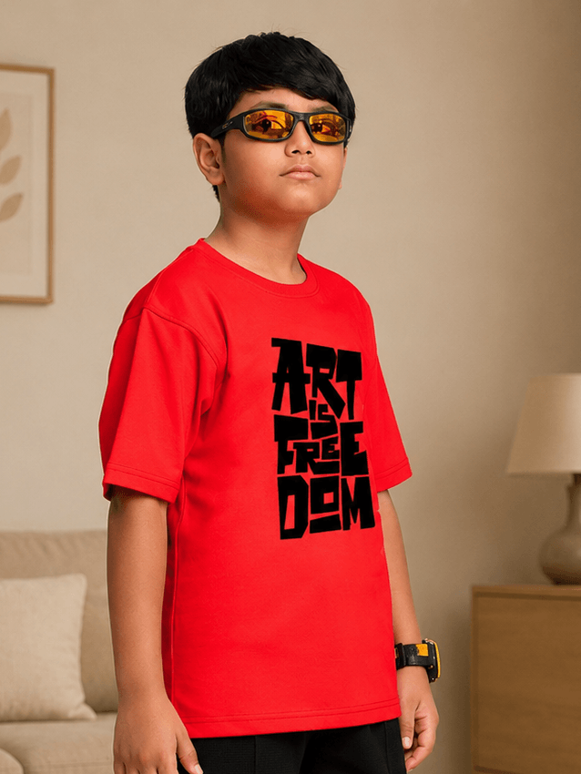 ARTISTIC FREEDOM T-SHIRT FOR BOYS GIRLS RED
