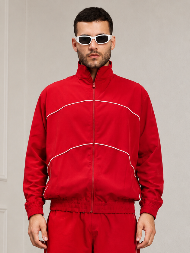 RAIDER POLYESTER FULL ZIPPER JACKET RED