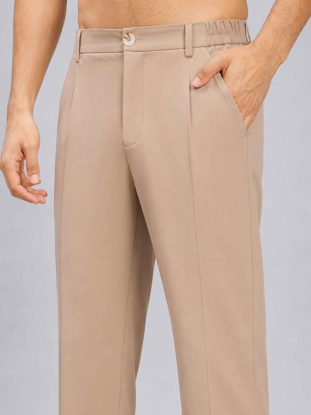 HIGH-FLEX TAILORED PANTS BEIGE