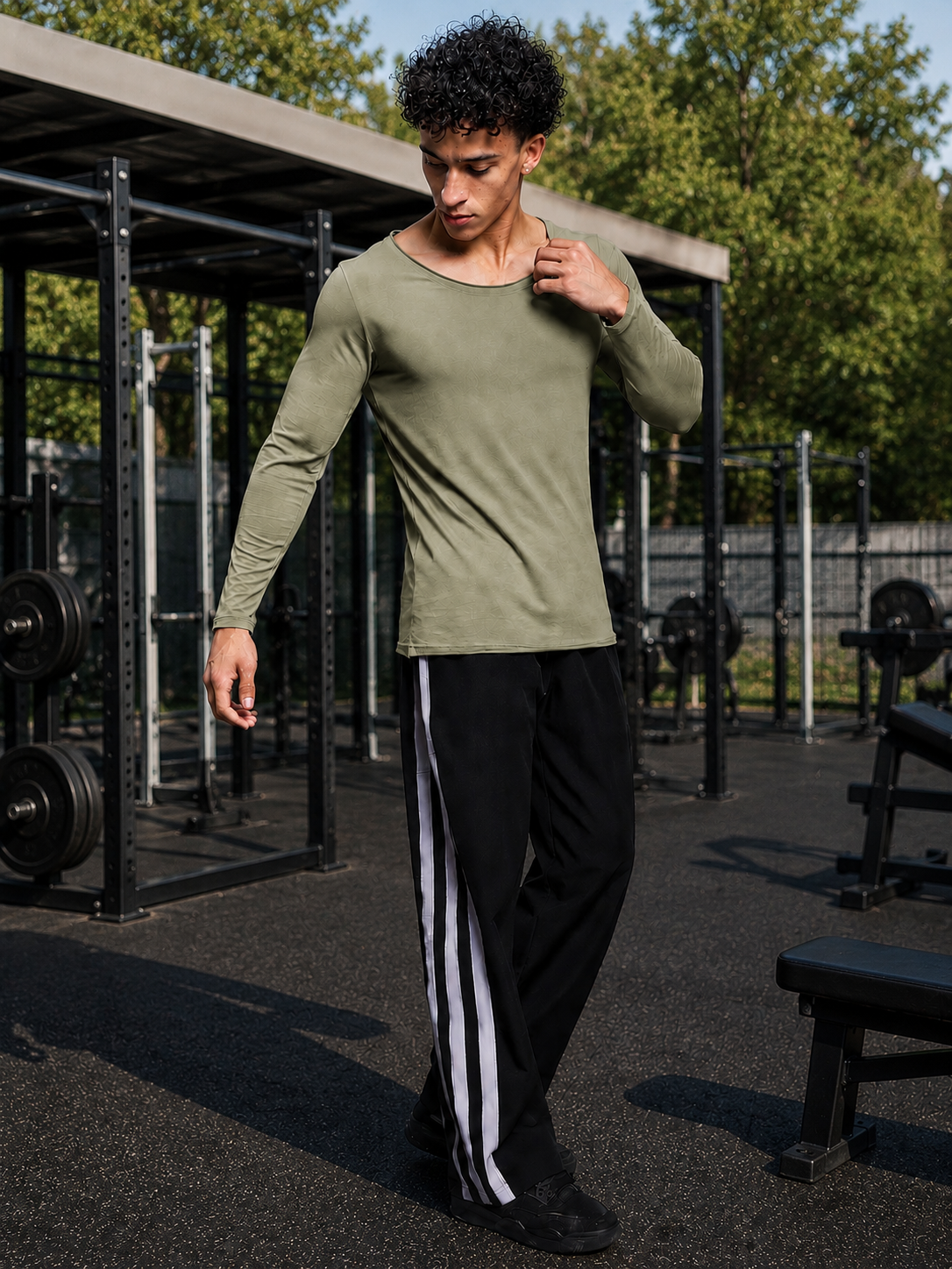 JOEL SLIM FIT SWEATSHIRT SAGE GREEN