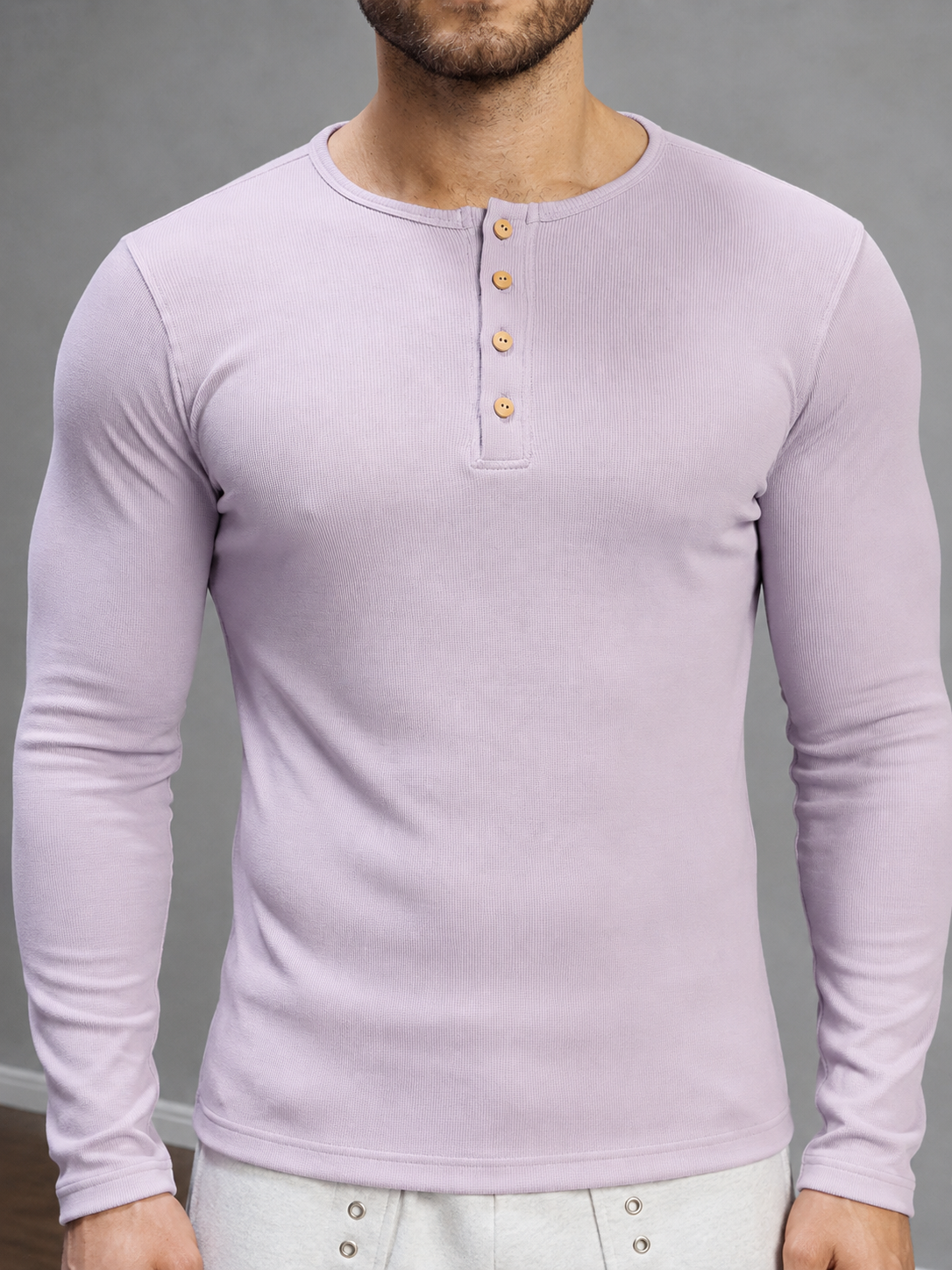 ATHLETIC FIT BUTTON-UP LAVENDER