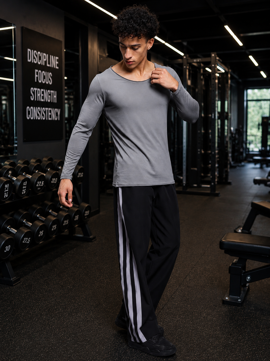JOEL SLIM FIT COTTON SWEATSHIRT GREY