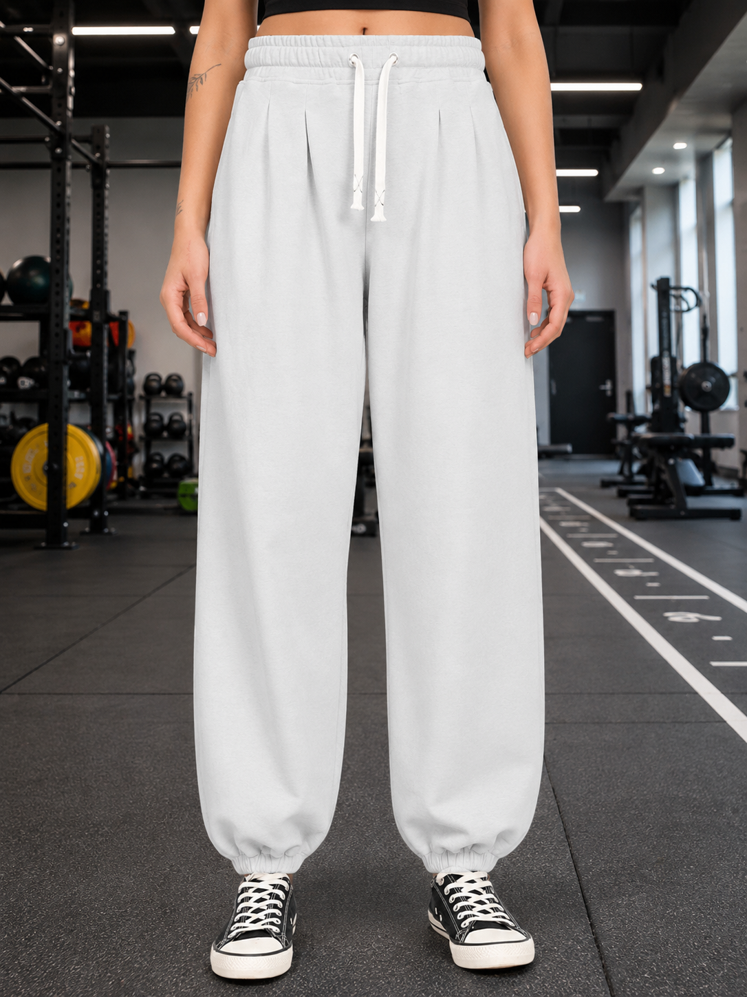 WOMEN COOLFIT BAGGY LOOSE FIT JOGGER WHITE