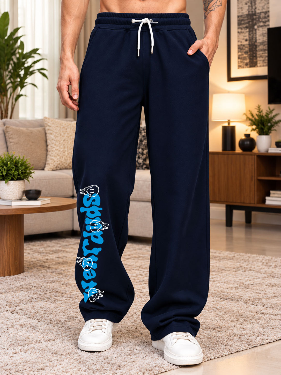 LOUNGEWEAR SLEEVELESS HOODED CO-ORD NAVY BLUE