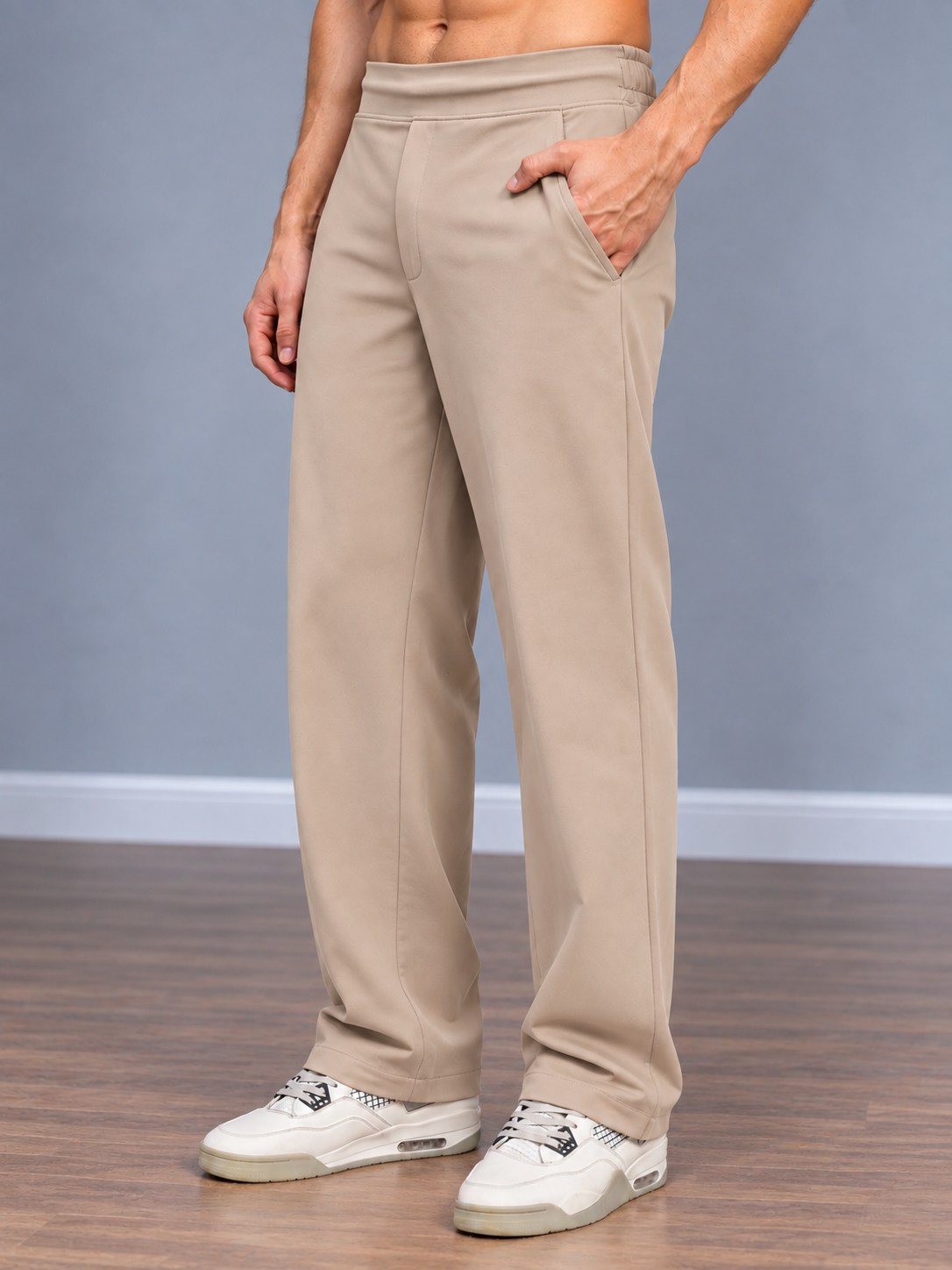 WAISTBOARD SMART CASUAL PANTS BEIGE